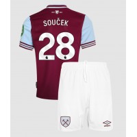 West Ham United Tomas Soucek #28 Replika babykläder Hemmaställ Barn 2024-25 Kortärmad (+ korta byxor)